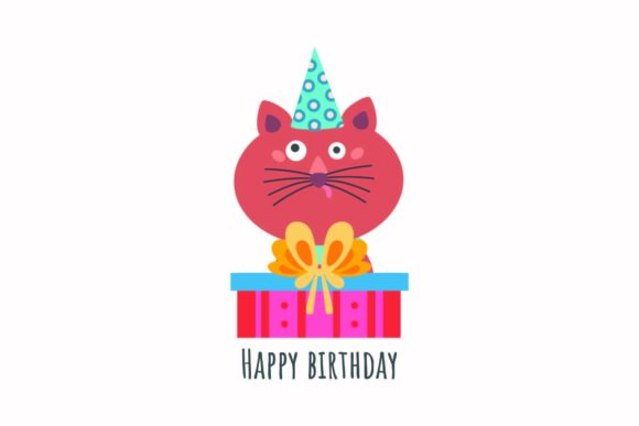 Birthday Party Animal Cat Gift Happy Svg
