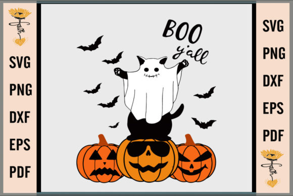 Black Cat Boo Yall Svg