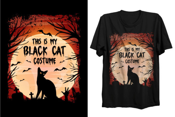 Black Cat Costume Halloween SVG T Shirt
