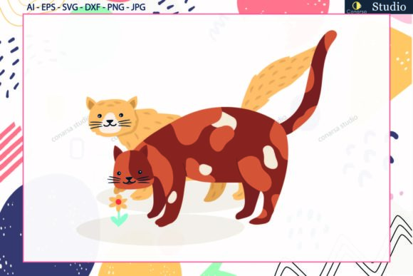 Cat and Flower Svg