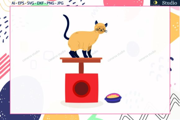 Cat and Home Svg