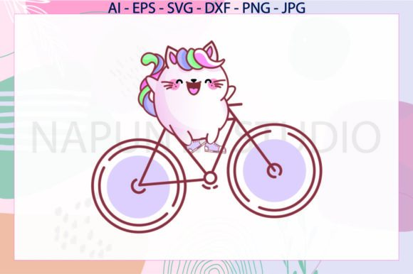 Cat Bike Unicorn Svg