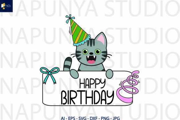 Cat Birthday Party Svg
