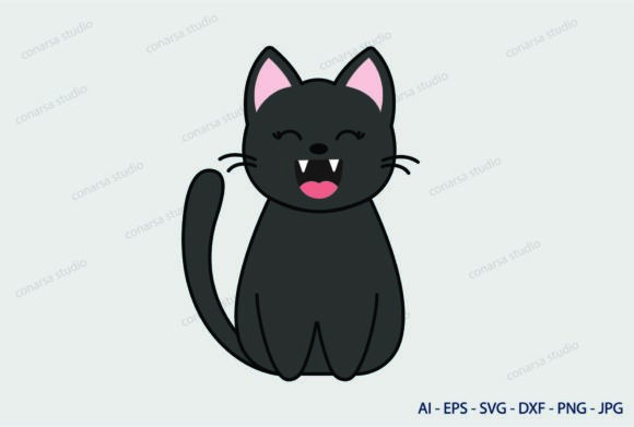 Cat Black Meow Svg