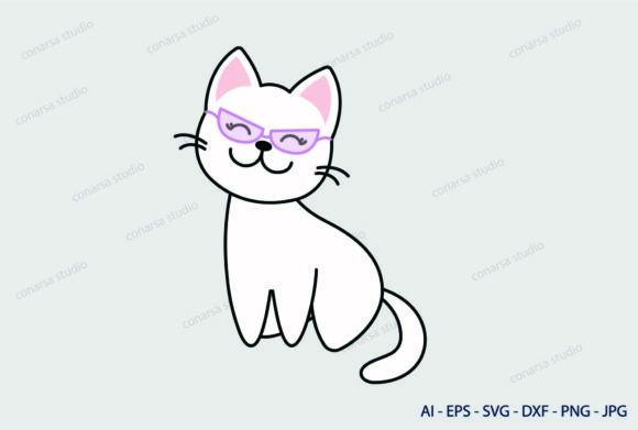Cat Black Meow Svg Glasses