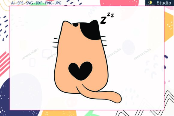 Cat Cute Back Svg
