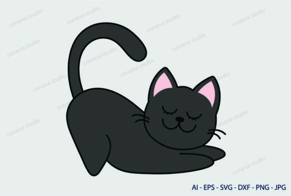 Cat Cute Black Svg