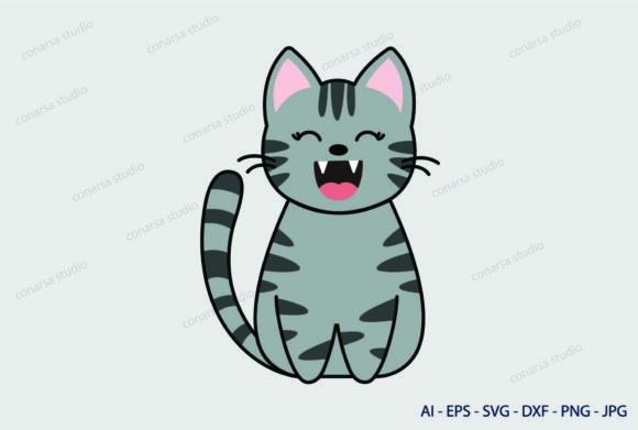 Cat Cute Grey Svg