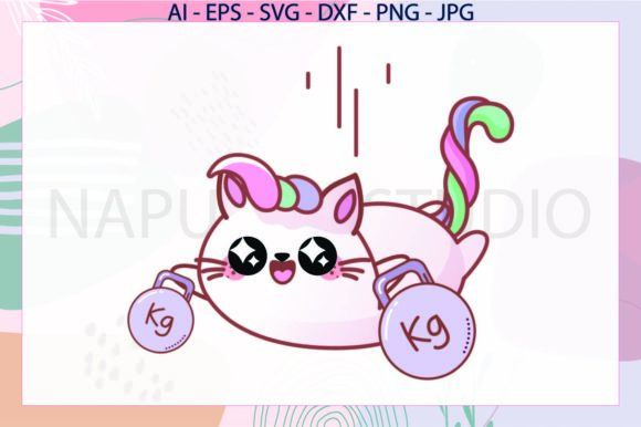 Cat Gym Unicorn Svg