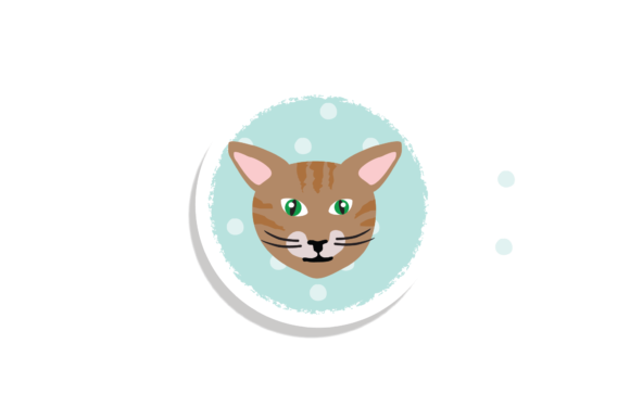 Cat Head Stickers Svg