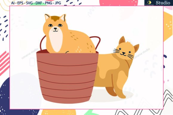 Cat in Basket Svg