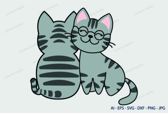 Cat Love Grey Svg