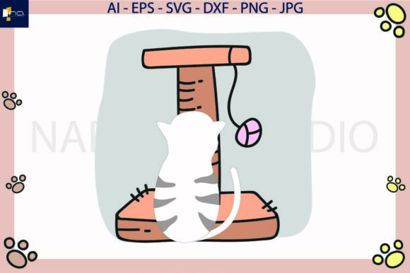 Cat Playing Yarn Svg