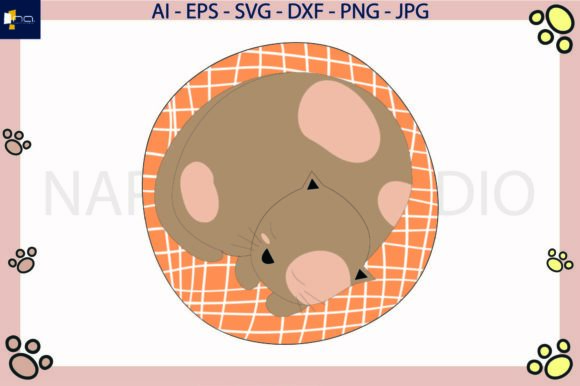 Cat Sleep Pillow Svg