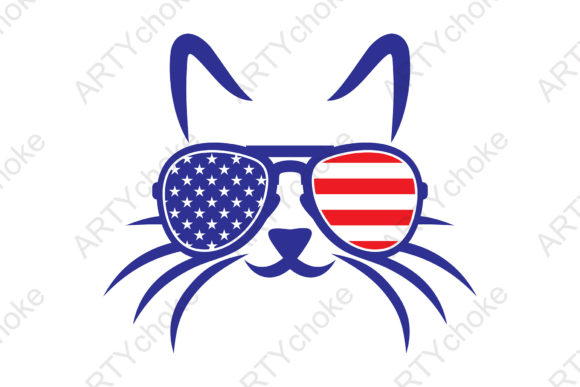 Cat USA Sunglasses SVG File for Cricut
