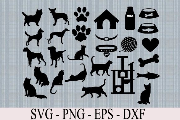 Cats and Dogs SVG Bundle, Cat Lashes Bun