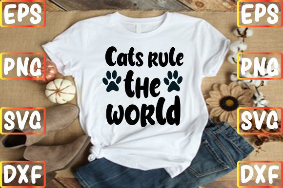 Cats Rule the World Embroidery Design