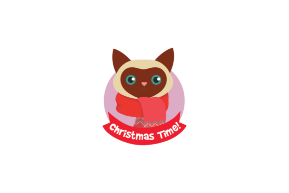 Christmas Animal Stickers Cat Syal Svg