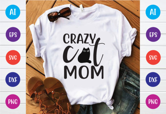 Crazy Cat Mom Embroidery Design