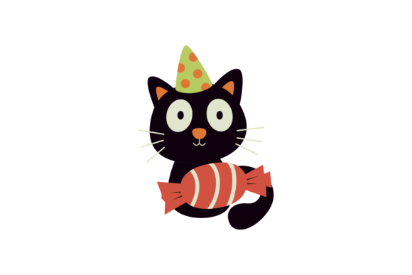 Halloween Cat Kawaii Ghost Svg