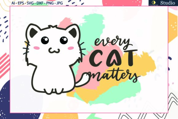 Quote Cat, Background Watercolor Svg