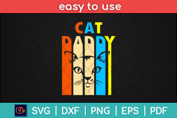 Retro Vintage Daddy Cat Father s Day Svg